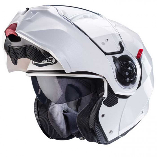 Caberg Duke Evo White Metal Flip Front Motorcycle Helmets - SKU 0825697