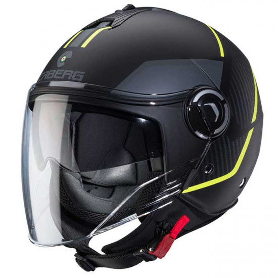 Caberg Riviera V4X Geo Matt Black/Yellow/Anthracite Open Face Helmets - SKU 0824799