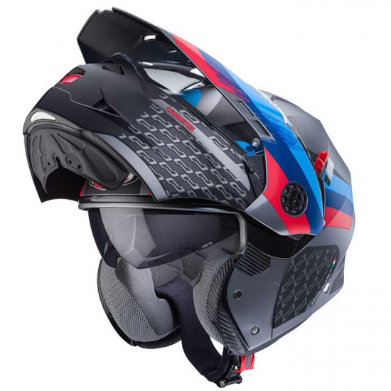 Caberg Tourmax X Sarabe Matt Gun/Black/Blue/Red Flip Front Motorcycle Helmets - SKU 0825093