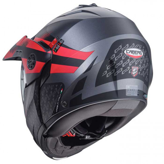 Caberg Tourmax X Sarabe Matt Gun/Black/Red Flip Front Motorcycle Helmets - SKU 0825192