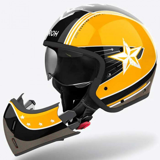 Airoh J110 Command Yellow £229.99 Open Face Helmets - SKU ARH212S from RaceLeathers Motorcycle Clothing