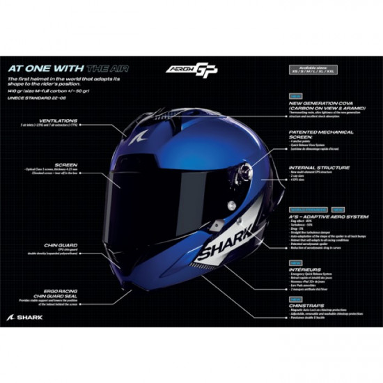 Shark Aeron-GP Replica Zarco GP Violet Blue £902.49 Full Face Helmets - SKU 200/HE0386E/DVB1 from RaceLeathers Motorcycle Clothing