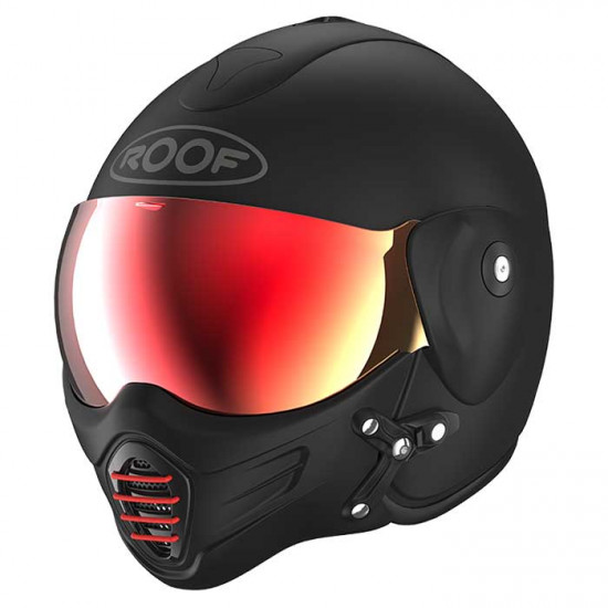 Roof RO9 Roadster Iron Matt Black Red £269.00 Open Face Helmets - SKU HRO1171954 from RaceLeathers Motorcycle Clothing
