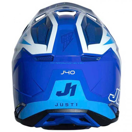Just1 J40 Flash White Blue £149.95 Off Road Helmets - SKU JUS402S from RaceLeathers Motorcycle Clothing