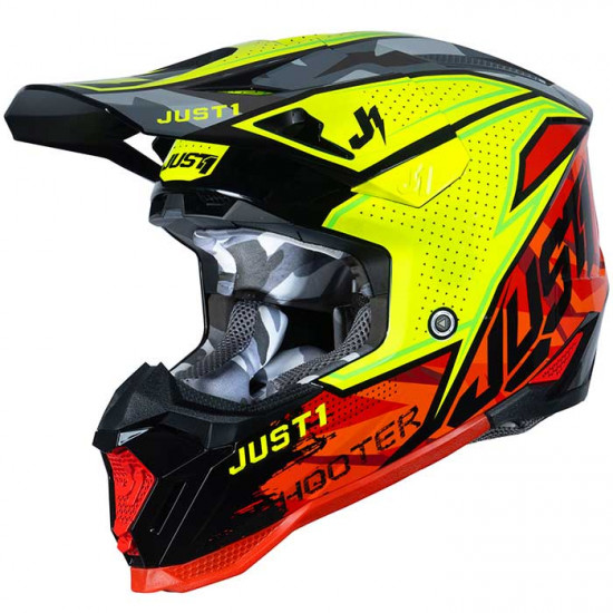Just1 J40 Shooter Camo Red Yellow £149.95 Off Road Helmets - SKU JUS408S from RaceLeathers Motorcycle Clothing