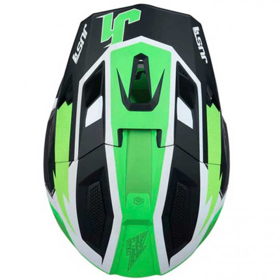 Just1 J40 Flash Fluo Green White £149.95 Off Road Helmets - SKU JUS412S from RaceLeathers Motorcycle Clothing