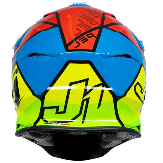 Just1 J39 Thruster Fluo Yellow Red Blue £99.95 Off Road Helmets - SKU JUS604S from RaceLeathers Motorcycle Clothing