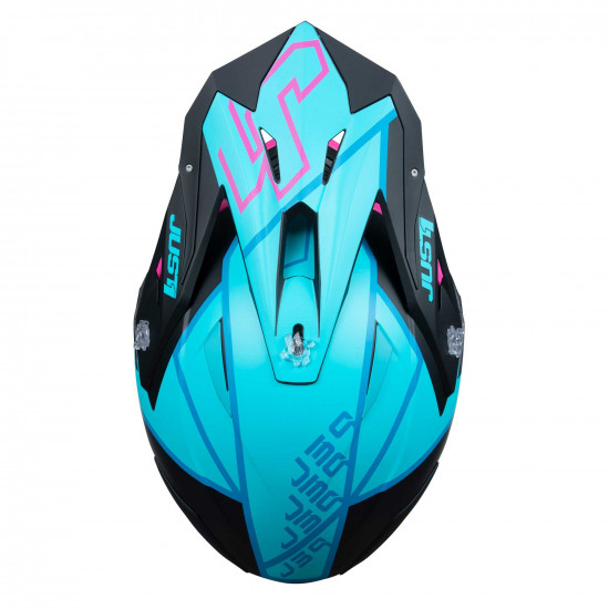 Just1 J39 Thruster Matt Blue Fushia £99.95 Off Road Helmets - SKU JUS608S from RaceLeathers Motorcycle Clothing