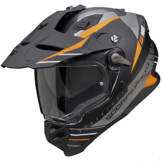 Scorpion ADF-9000 Feat Blk/Sil/Orange £329.95 Full Face Helmets - SKU 7501844723041XS from RaceLeathers Motorcycle Clothing
