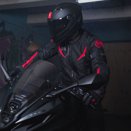 ARMR Eyoshi 3.0 WP Waterproof Mens Jacket Black Red £119.99 Mens Motorcycle Jackets - SKU ARMT2331012XL from RaceLeathers Motorcycle Clothing