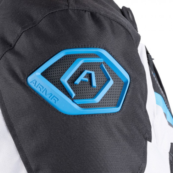 ARMR Eyoshi 3.0 WP Waterproof Mens Jacket Black Light Grey Blue £119.99 Mens Motorcycle Jackets - SKU ARMT2331022XL from RaceLeathers Motorcycle Clothing