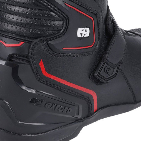 Oxford Omega Air Vented Short Mens Boots Black White Red £109.99 Mens Motorcycle Touring Boots - SKU BM23380240 from RaceLeathers Motorcycle Clothing
