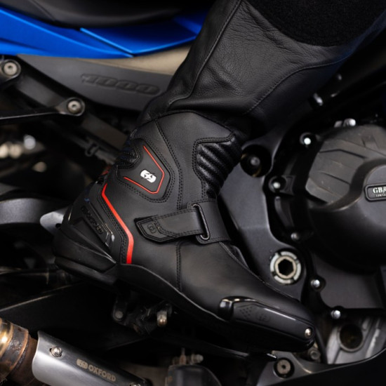 Oxford Omega Air Vented Short Mens Boots Black White Red £109.99 Mens Motorcycle Touring Boots - SKU BM23380240 from RaceLeathers Motorcycle Clothing