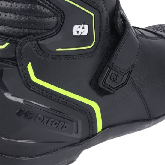 Oxford Omega Air Vented Short Mens Boots Black White Yellow £109.99 Mens Motorcycle Touring Boots - SKU BM23380340 from RaceLeathers Motorcycle Clothing