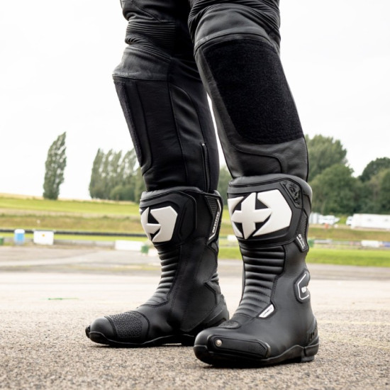Oxford Cypher 1.0 Dry2Dry Waterproof Mens Boots Black White £139.99 Mens Motorcycle Racing Boots - SKU BM23810140 from RaceLeathers Motorcycle Clothing