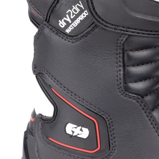 Oxford Cypher 1.0 Dry2Dry Waterproof Mens Boots Black White Red £139.99 Mens Motorcycle Racing Boots - SKU BM23810240 from RaceLeathers Motorcycle Clothing