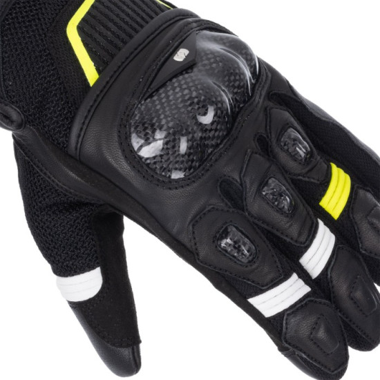 Oxford RP-4S 3.0 Mens Gloves Black White Yellow £49.99 Mens Motorcycle Gloves - SKU GM2282022XL from RaceLeathers Motorcycle Clothing