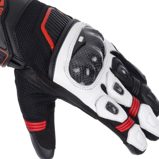 Oxford RP-4S 3.0 Mens Gloves White Black Red £49.99 Mens Motorcycle Gloves - SKU GM2282032XL from RaceLeathers Motorcycle Clothing