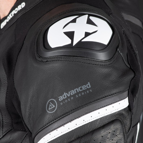 Oxford Nexus 1.0 Leather Mens Suit Black White £499.99 Leather Suits - SKU LM2232062XL from RaceLeathers Motorcycle Clothing