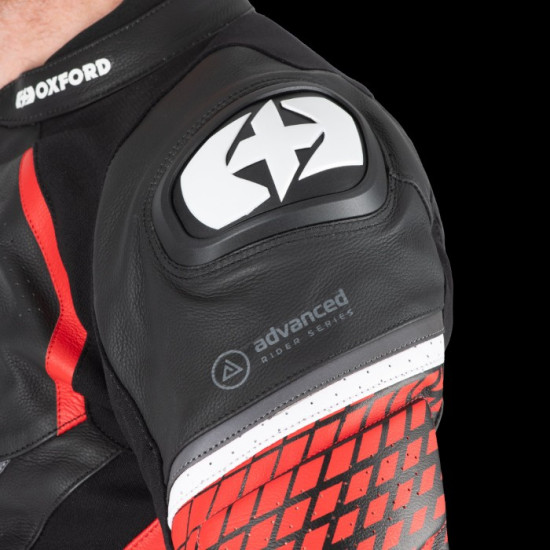 Oxford Nexus 1.0 Leather Mens Jacket Black Red £299.99 Mens Motorcycle Jackets - SKU LM2281032XL from RaceLeathers Motorcycle Clothing