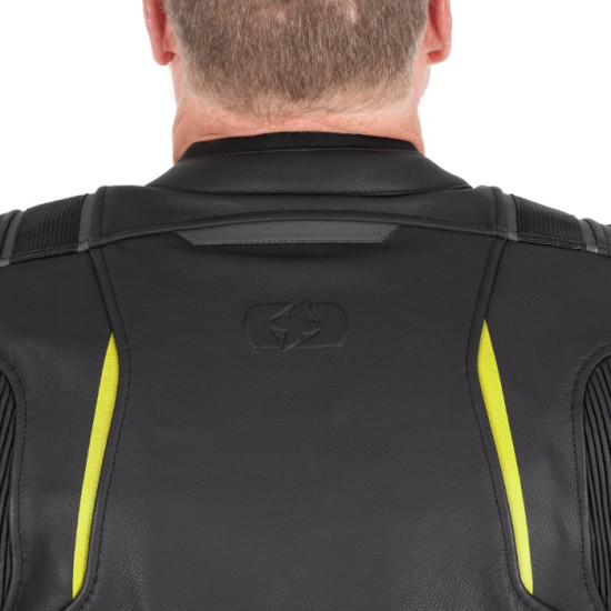 Oxford Cypher 1.0 Leather Mens Jacket Black Fluo Yellow £249.99 Mens Motorcycle Jackets - SKU LM2333032XL from RaceLeathers Motorcycle Clothing