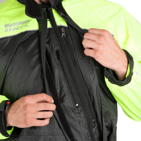 Oxford Rainseal Oversuit Black Fluo £59.99 Waterproofs - SKU RM2110032XL from RaceLeathers Motorcycle Clothing