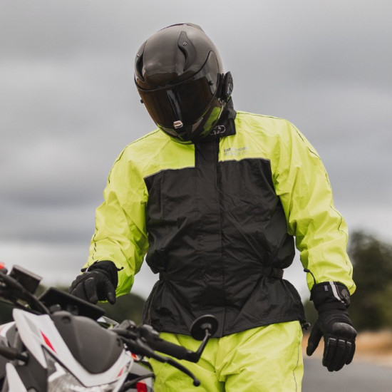 Oxford Rainseal Over Jacket Black Fluo £39.99 Waterproofs - SKU RM2120032XL from RaceLeathers Motorcycle Clothing