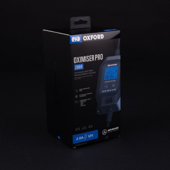 Oxford Oxmiser Pro 2000 Motorcycle Battery Charger AGM LiFePO4 Lithium UK Plug £99.99 Battery Chargers - SKU EL203 from RaceLeathers Motorcycle Clothing