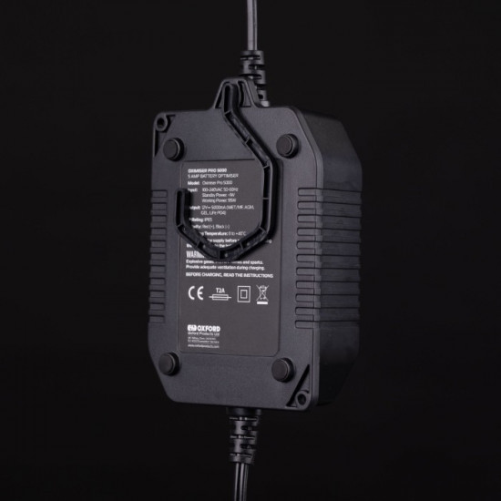 Oxford Oxmiser Pro 5000 Motorcycle Battery Charger AGM LiFePO4 Lithium UK Plug £119.99 Battery Chargers - SKU EL204 from RaceLeathers Motorcycle Clothing
