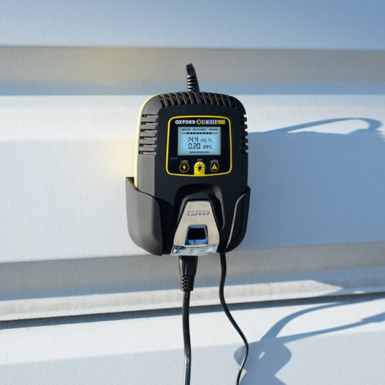 Oxford Oxmiser 900 Motorcycle Battery Charger Wet Sealed Lead Acid AGM UK Plug £59.99 Battery Chargers - SKU EL570 from RaceLeathers Motorcycle Clothing