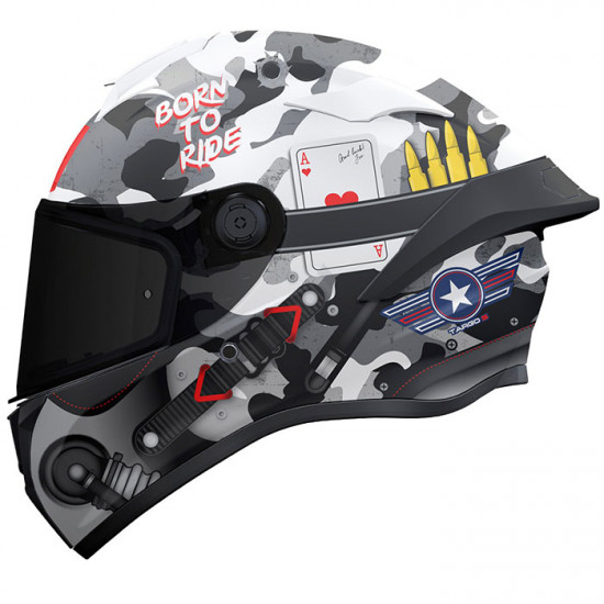 MT Targo S Patton AO Gloss White Camo £89.99 Full Face Helmets - SKU M1343A510013 from RaceLeathers Motorcycle Clothing