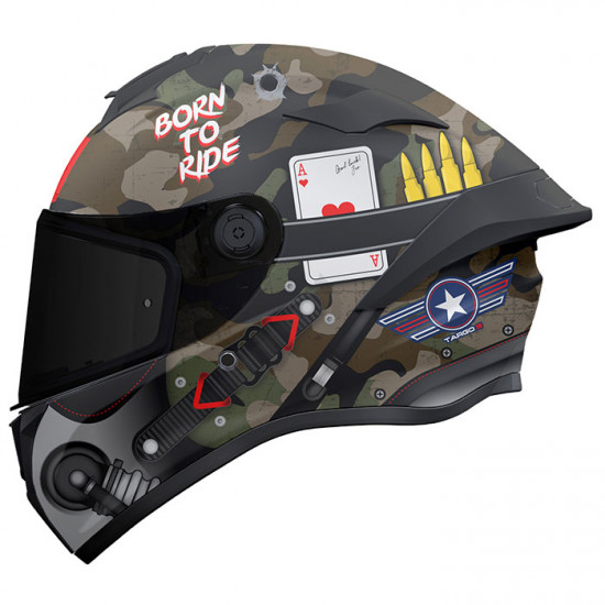 MT Targo S Patton A1 Matt Green Camo £89.99 Full Face Helmets - SKU M1343A510123 from RaceLeathers Motorcycle Clothing