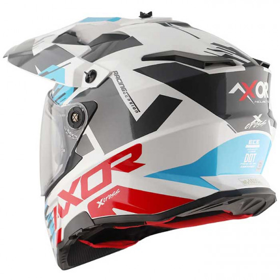 Axor X-Cross White Red £139.99 Full Face Helmets - SKU AXR017S from RaceLeathers Motorcycle Clothing