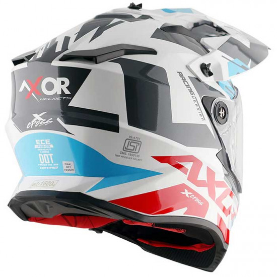 Axor X-Cross White Red £139.99 Full Face Helmets - SKU AXR017S from RaceLeathers Motorcycle Clothing