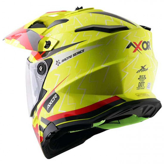 Axor X-Cross Flash Neon Yellow Red £139.99 Full Face Helmets - SKU AXR019S from RaceLeathers Motorcycle Clothing