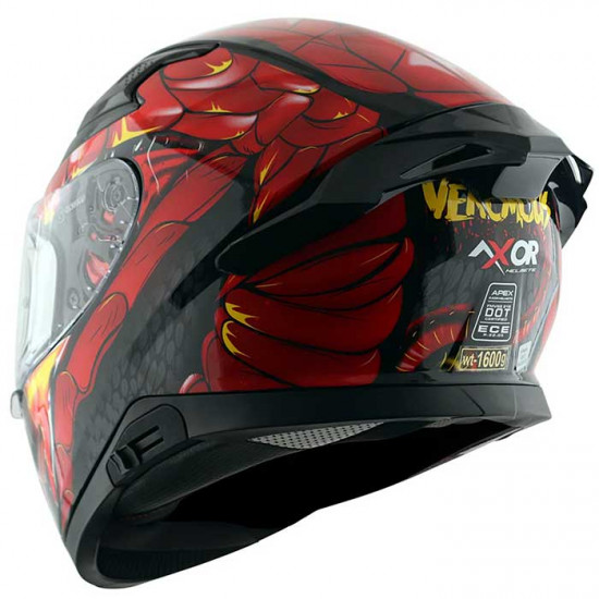 Axor Apex Venomous Black Red £124.99 Full Face Helmets - SKU AXR021S from RaceLeathers Motorcycle Clothing