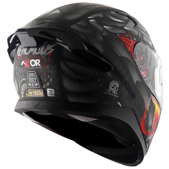 Axor Apex Venomous Matt Black Grey £124.99 Full Face Helmets - SKU AXR022S from RaceLeathers Motorcycle Clothing