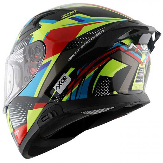 Axor Apex Vivid Black Neon Yellow £124.99 Full Face Helmets - SKU AXR023S from RaceLeathers Motorcycle Clothing