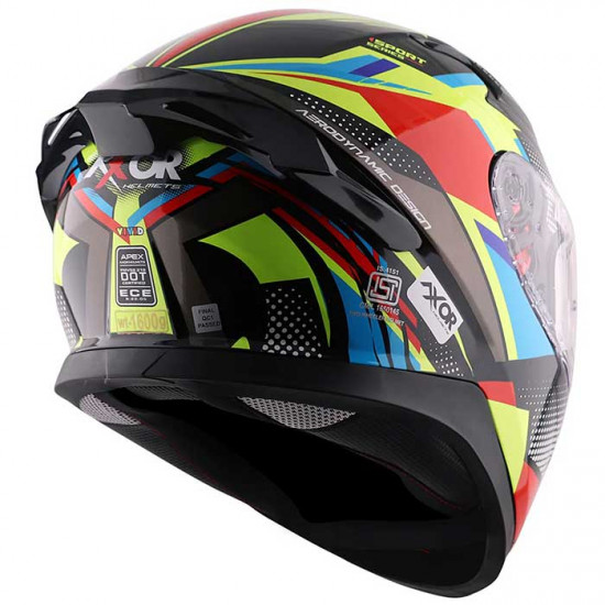 Axor Apex Vivid Black Neon Yellow £124.99 Full Face Helmets - SKU AXR023S from RaceLeathers Motorcycle Clothing