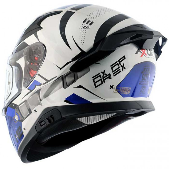 Axor Apex Hex 2 White Blue £124.99 Full Face Helmets - SKU AXR025S from RaceLeathers Motorcycle Clothing