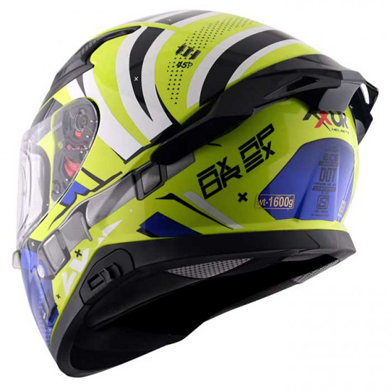 Axor Apex Hex 2 Neon Yellow Blue £124.99 Full Face Helmets - SKU AXR026S from RaceLeathers Motorcycle Clothing