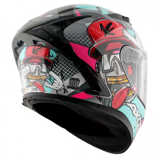 Axor Street Hip Hop Athena Grey Mint £119.99 Full Face Helmets - SKU AXR029XS from RaceLeathers Motorcycle Clothing