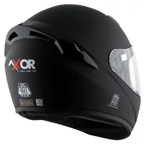 Axor Rage Matt Black £59.99 Full Face Helmets - SKU AXR037S from RaceLeathers Motorcycle Clothing