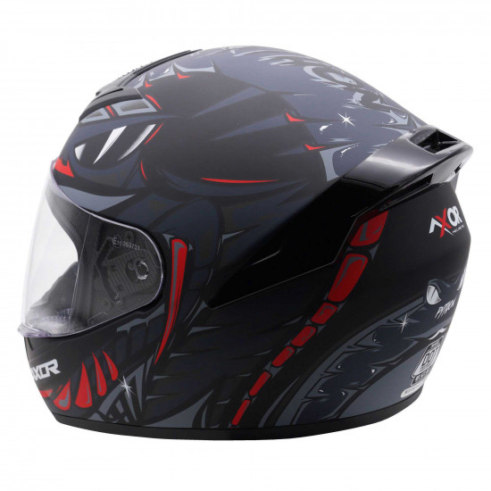 Axor Rage Python Matt Black Grey Red £69.99 Full Face Helmets - SKU AXR039S from RaceLeathers Motorcycle Clothing