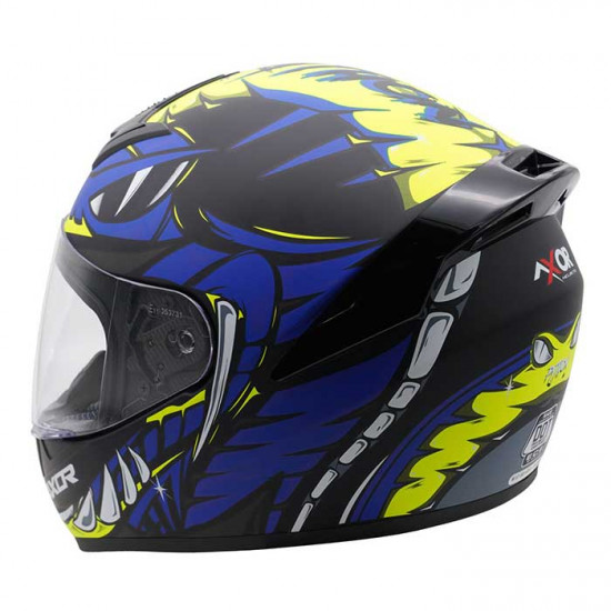 Axor Rage Matt Python Blue Yellow Black £69.99 Full Face Helmets - SKU AXR040S from RaceLeathers Motorcycle Clothing