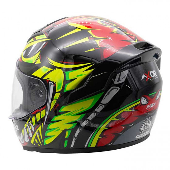 Axor Rage Python Red Yellow Black £69.99 Full Face Helmets - SKU AXR041S from RaceLeathers Motorcycle Clothing