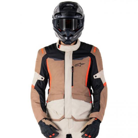 Alpinestars ST-1 WP Jacket Dark Khaki Sand Black Red Fluo £218.49 Mens Motorcycle Jackets - SKU 32006258662XL from RaceLeathers Motorcycle Clothing