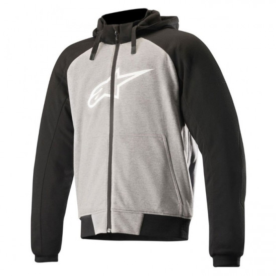Alpinestars Chrome Sport Hoodie Melange Grey Black £180.49 Mens Motorcycle Jackets - SKU 4200918951XXL from RaceLeathers Motorcycle Clothing