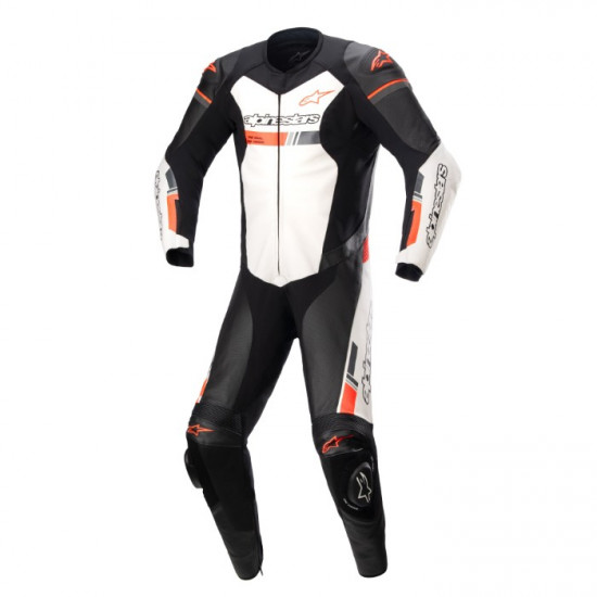 Alpinestars GP Force Chaser Leather Suit 1 Pc Black White Red Fluo £826.49 Leather Suits - SKU 3150321123148 from RaceLeathers Motorcycle Clothing