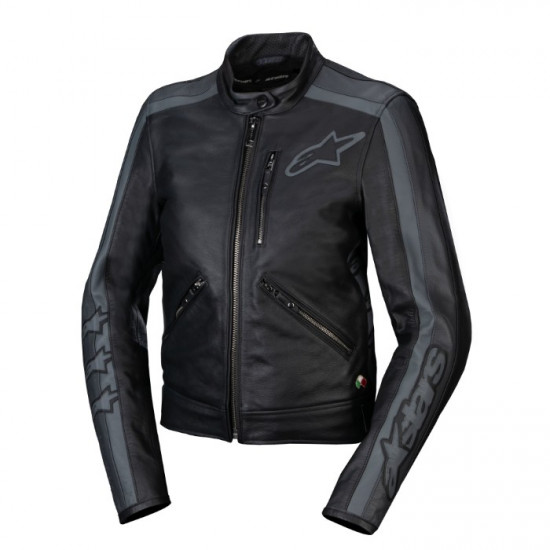 Alpinestars Stella Dyno Leather Jacket Black Tar Grey £474.99 Ladies Motorcycle Jackets - SKU 31139241296XXL from RaceLeathers Motorcycle Clothing